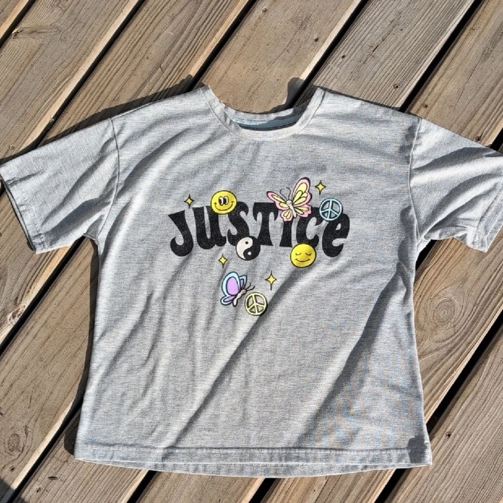 Justice Black and White Cropped Hoodie